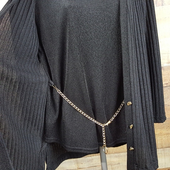 Olivia Rose New York Blouse Women's 2-Pc Look Size 8 Black Long Sleeve - Picture 4 of 7